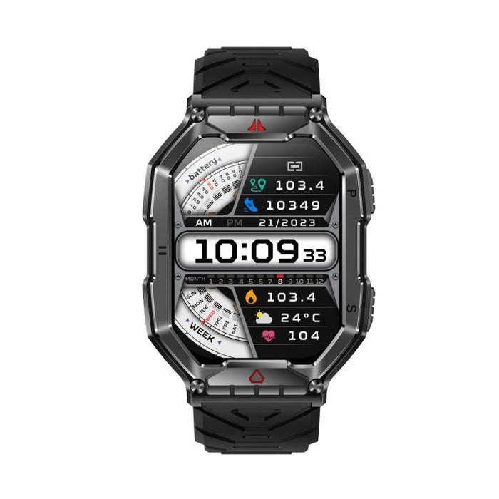 KR82 2.1 inch Color Screen Smart Watch, Support Bluetooth Call / Health Monitoring(Black) PhonoClean
