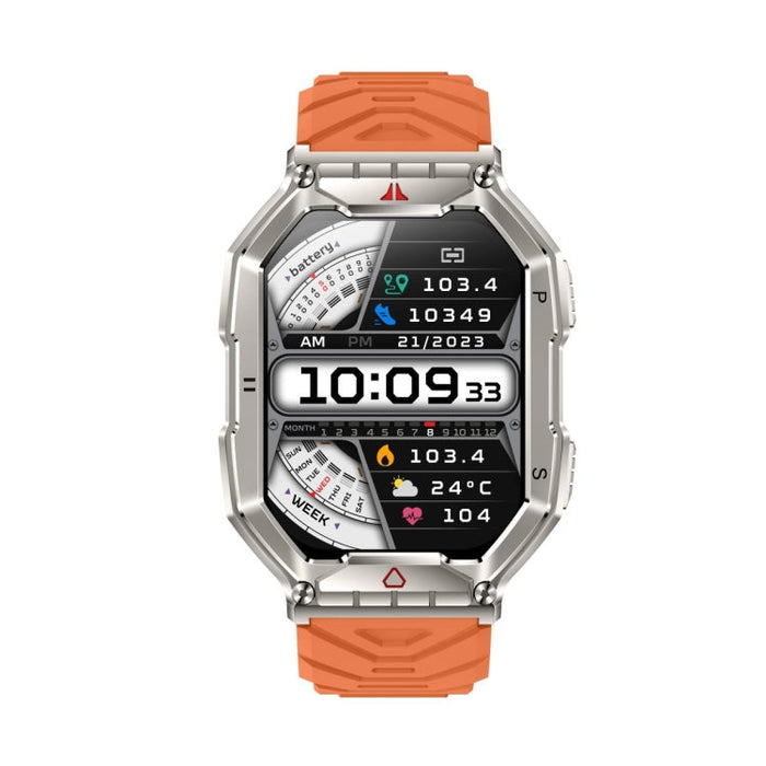 KR82 2.1 inch Color Screen Smart Watch, Support Bluetooth Call / Health Monitoring(Orange) PhonoClean