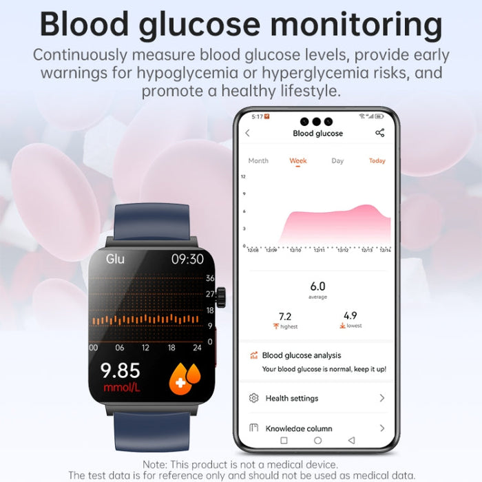 KS03 Pro 1.96 inch Color Screen Smart Watch, Support Bluetooth Call / Health Monitoring(Blue) PhonoClean