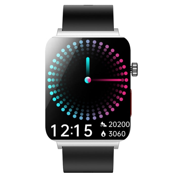 KS03 Pro 1.96 inch Color Screen Smart Watch, Support Bluetooth Call / Health Monitoring(Silver Black) PhonoClean