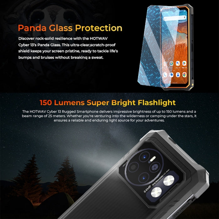 HOTWAV CYBER 13, IP68/IP69K Rugged Phone, 8GB+128GB, 10800mAh, 6.6 inch Android 14.0 Unisoc T606 Octa Core, Network: 4G, NFC, OTG