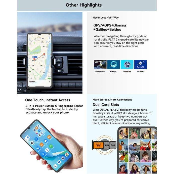 Blackview Oscal FLAT 2, 4GB+128GB, 6.6 inch Android 14 Unisoc T606 Octa Core, Network: 4G, 6GB+256GB