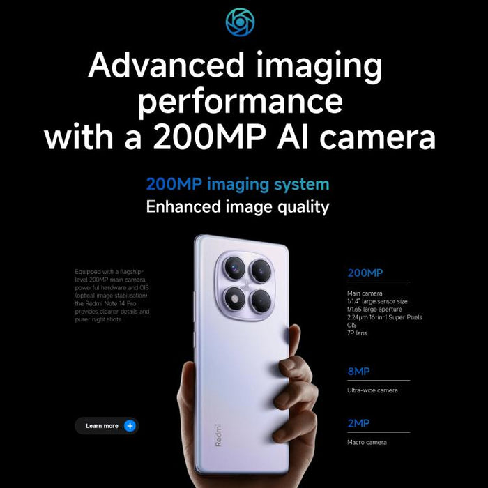 Xiaomi Redmi Note 14 Pro 4G Global, 12GB+256GB, In-screen Fingerprint, 6.67 inch Xiaomi HyperOS Helio G100-Ultra Octa Core, NFC, Network: 4G, Note 14 Pro 4G, 12GB+256GB(Black)