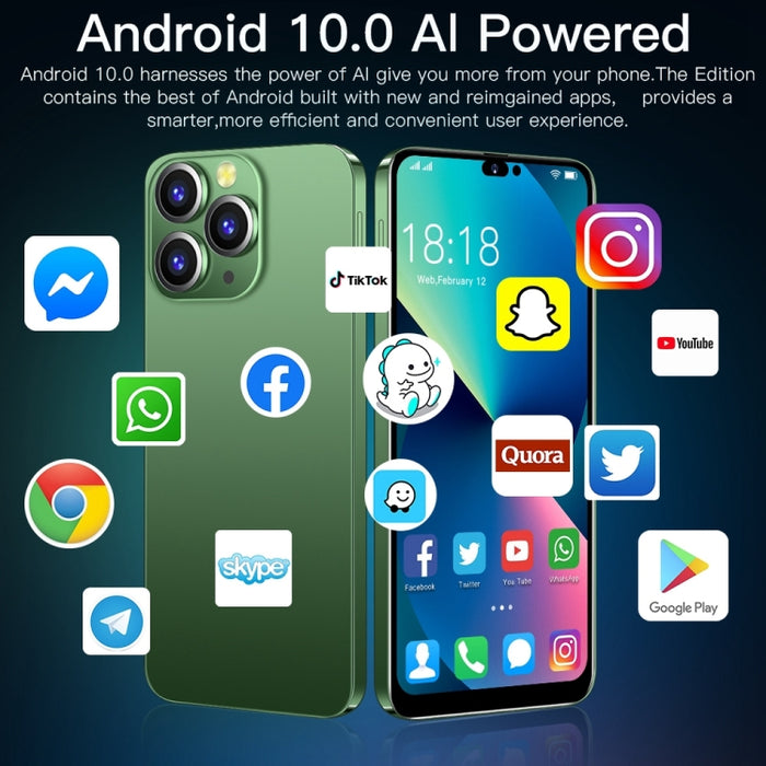 Face Identification, Android 10 MTK6737 Quad Core, Network: 4G,  with 64GB TF Card, i14 Pro Max N86 4GB+32GB