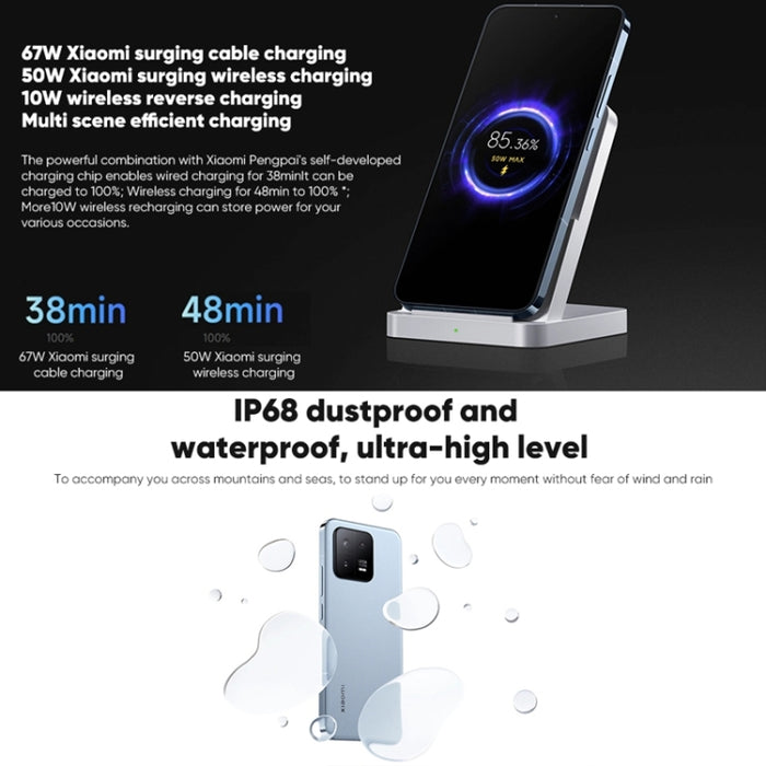 Triple Back Cameras, 6.36 inch In-screen Fingerprint Identification MIUI 14 Qualcomm Snapdragon 8 Gen 2 Octa Core up to 3.2GHz, Network: 5G, NFC, Wireless Charging Function, Xiaomi 13 12GB+256GB
