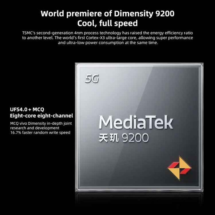 Triple Back Cameras, Screen Fingerprint Identification / Face ID, 4870mAh Battery, 6.78 inch Android 13.0 OriginOS 3 MediaTek Dimensity 9200 Octa Core up to 3.05GHz, NFC, OTG, Network: 5G, Support Google Play, Support 50W Wireless Flash Charging