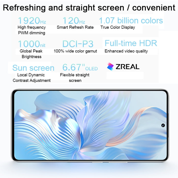 Triple Back Cameras, Screen Fingerprint Identification, 6.67 inch Magic UI 7.0 Qualcomm Snapdragon 8+ Gen1 Octa Core up to  3.0GHz, Network: 5G, OTG, NFC, Not Support Google Play, Honor 80 Pro Flat 5G, 12GB+256GB