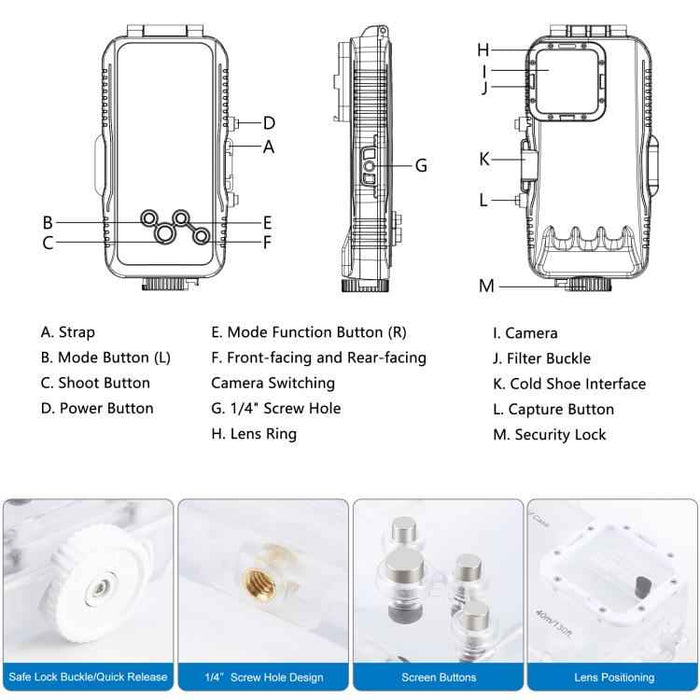 For iPhone 16 Pro PULUZ 40m/130ft Waterproof Diving Case Photo Video Taking Underwater Housing Cover (Transparent)