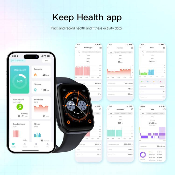 Q23 Pro 1.83 inch Color Screen IP68 Waterproof Bluetooth Call Smart Watch, Support Health Monitoring(Blue) PhonoClean