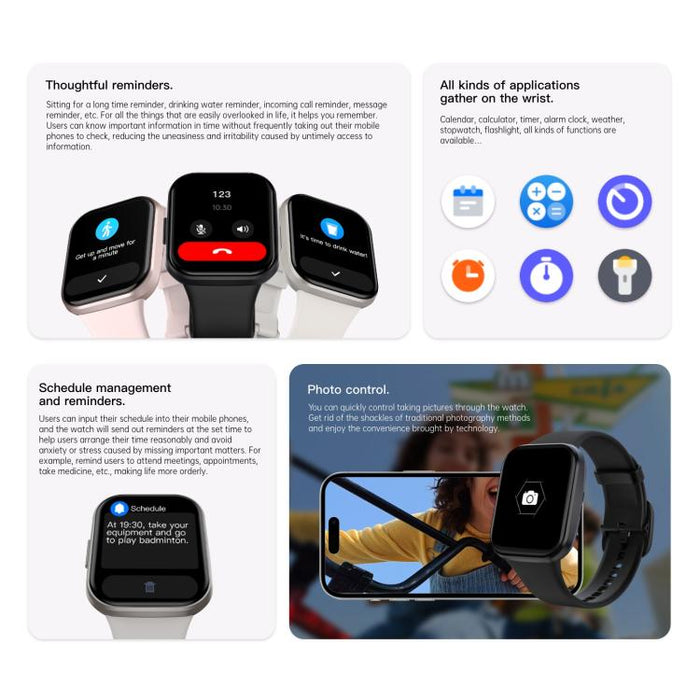 Q23 Pro 1.83 inch Color Screen IP68 Waterproof Bluetooth Call Smart Watch, Support Health Monitoring(Blue) PhonoClean