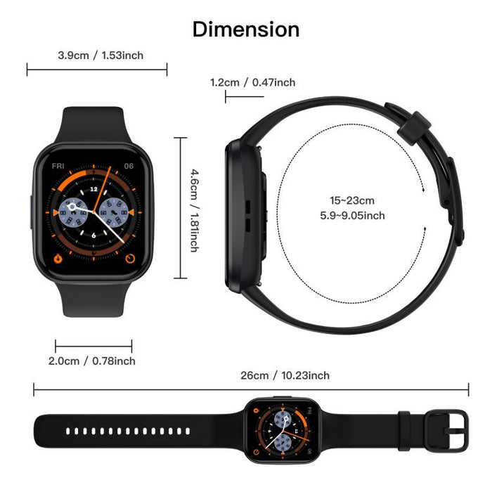 Q23 Pro 1.83 inch Color Screen IP68 Waterproof Bluetooth Call Smart Watch, Support Health Monitoring(White) PhonoClean