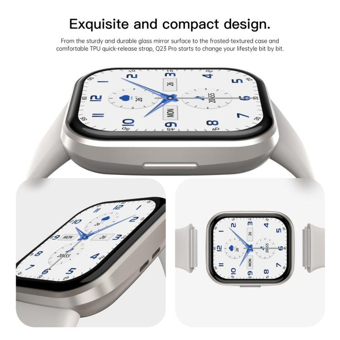 Q23 Pro 1.83 inch Color Screen IP68 Waterproof Bluetooth Call Smart Watch, Support Health Monitoring(White) PhonoClean
