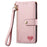 For iPhone 17 Love Zipper Lanyard Leather Phone Case(Pink)