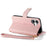 For iPhone 17 Love Zipper Lanyard Leather Phone Case(Pink)