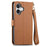 For iPhone 17 Love Zipper Lanyard Leather Phone Case(Brown)