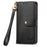 For iPhone 17 Love Zipper Lanyard Leather Phone Case(Black)