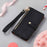 For iPhone 17 Love Zipper Lanyard Leather Phone Case(Black)