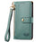 For iPhone 17 Love Zipper Lanyard Leather Phone Case(Green)