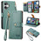 For iPhone 17 Love Zipper Lanyard Leather Phone Case(Green)