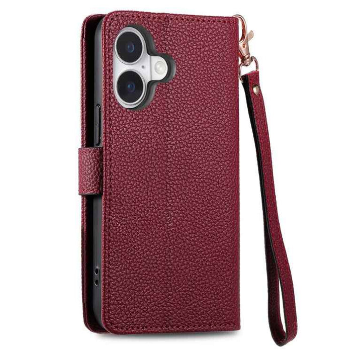 For iPhone 17 Love Zipper Lanyard Leather Phone Case(Red)
