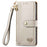 For iPhone 17 Love Zipper Lanyard Leather Phone Case(Gray)