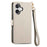 For iPhone 17 Love Zipper Lanyard Leather Phone Case(Gray)