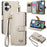 For iPhone 17 Love Zipper Lanyard Leather Phone Case(Gray)