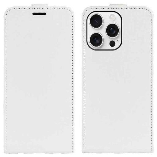 For iPhone 16 Pro R64 Texture Single Vertical Flip Leather Phone Case(White)