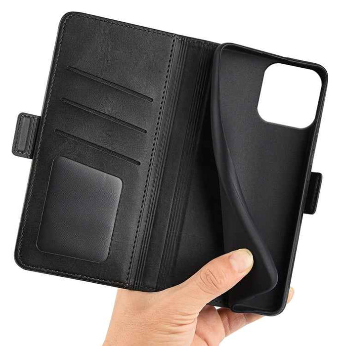 For iPhone 16 Pro Max Dual-side Magnetic Buckle Horizontal Flip Leather Phone Case(Black)