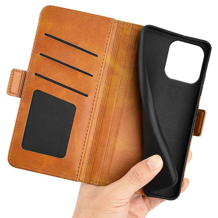 For iPhone 16 Pro Max Dual-side Magnetic Buckle Horizontal Flip Leather Phone Case(Yellow)