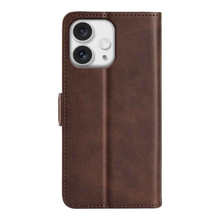 For iPhone 16 Pro Max Dual-side Magnetic Buckle Horizontal Flip Leather Phone Case(Brown)