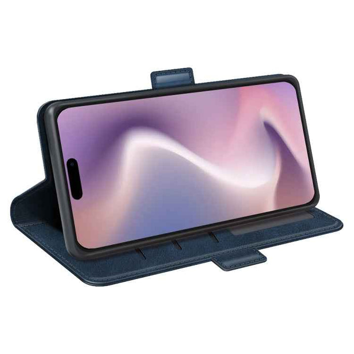 For iPhone 16 Pro Max Dual-side Magnetic Buckle Horizontal Flip Leather Phone Case(Dark Blue)