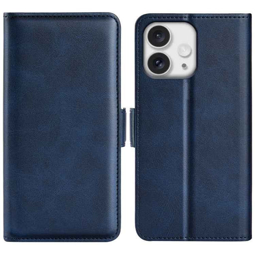 For iPhone 16 Pro Max Dual-side Magnetic Buckle Horizontal Flip Leather Phone Case(Dark Blue)