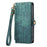 For Samsung Galaxy S22 5G Geometric Zipper Wallet Side Buckle Leather Phone Case(Green)