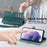 For Samsung Galaxy S22 5G Geometric Zipper Wallet Side Buckle Leather Phone Case(Green)