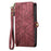 For Samsung Galaxy S22 5G Geometric Zipper Wallet Side Buckle Leather Phone Case(Red)