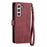 For Samsung Galaxy S22 5G Geometric Zipper Wallet Side Buckle Leather Phone Case(Red)
