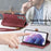For Samsung Galaxy S22 5G Geometric Zipper Wallet Side Buckle Leather Phone Case(Red)