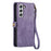 For Samsung Galaxy S22 5G Geometric Zipper Wallet Side Buckle Leather Phone Case(Purple)