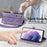 For Samsung Galaxy S22 5G Geometric Zipper Wallet Side Buckle Leather Phone Case(Purple)