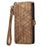 For Samsung Galaxy S22 5G Geometric Zipper Wallet Side Buckle Leather Phone Case(Brown)
