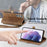 For Samsung Galaxy S22 5G Geometric Zipper Wallet Side Buckle Leather Phone Case(Brown)