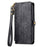 For Samsung Galaxy S22 5G Geometric Zipper Wallet Side Buckle Leather Phone Case(Black)