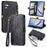 Geometric Zipper Wallet Side Buckle Leather Phone Case