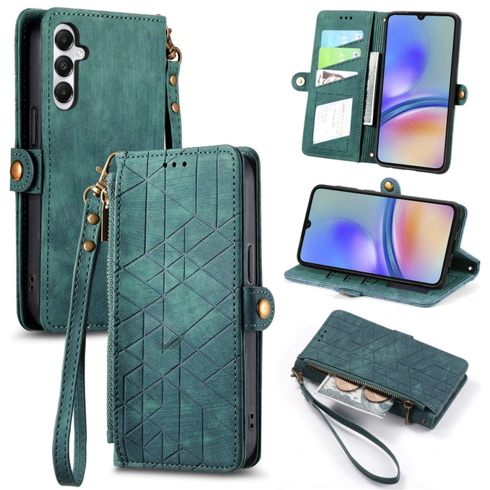 Geometric Zipper Wallet Side Buckle Leather Phone Case, Samsung Galaxy A05s, For Samsung Galaxy A25 5G, For Samsung Galaxy S23 FE 5G, For Samsung Galaxy A24 4G, For Samsung Galaxy A23 5G, For Samsung Galaxy A14 4G, For Samsung Galaxy A24 5G            ...