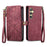 For Samsung Galaxy S24 5G Geometric Zipper Wallet Side Buckle Leather Phone Case(Red)