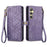 For Samsung Galaxy S24 5G Geometric Zipper Wallet Side Buckle Leather Phone Case(Purple)