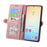For Samsung Galaxy S24+ 5G Geometric Zipper Wallet Side Buckle Leather Phone Case(Pink)