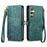 For Samsung Galaxy S24+ 5G Geometric Zipper Wallet Side Buckle Leather Phone Case(Green)