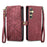 For Samsung Galaxy S24+ 5G Geometric Zipper Wallet Side Buckle Leather Phone Case(Red)